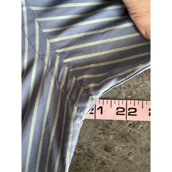 Abercrombie & Fitch Y2K Shirt Mens L Blue Stripe Button Down Preppy Moose Logo - Picture 8 of 12